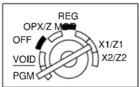 OPX/Z M REG OFF VOID PGM X1/Z1 X2/Z2