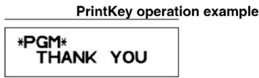 PrintKey operation example *PGM* THANK YOU