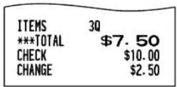 ITEMS 3Q ***TOTAL $7.50 CHECK $10.00 CHANGE $2.50