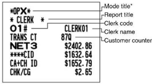 SHARP XE-A206 - Individual clerk report - 1
