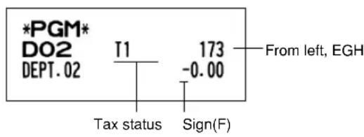 *PGM* DO2 DEPT. 02 T1 173 -0.00 Tax status Sign(F) From left, EGH
