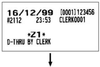 16/12/99 [0001] 123456 #2112 23:53 CLERK0001 *Z1* D-THRU BY CLERK