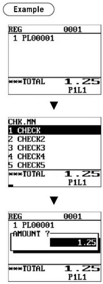 graph TD A["REG 0001\n1 PL00001"] --> B["<<TOTAL 1.25\nP1L1"] B --> C["CHK.MN\n1 CHECK\n2 CHECK2\n3 CHECK3\n4 CHECK4\n5 CHECK5\n<<TOTAL 1.25\nP1L1"] C --> D["REG 0001\n1 PL00001\nAMOUNT ? 1.25\n<<TOTAL 1.25\nP1L1"]
