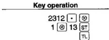 Opération clavier 2312 • ⊗ 1 ⊗ 13 ST TL