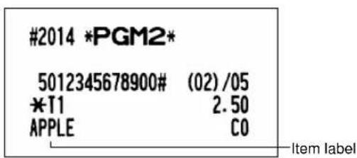 #2014 *PGM2* 5012345678900# (02)/05 *T1 2.50 APPLE CO Item label