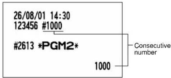 26/08/01 14:30 123456 #1000 #2613 *PGM2* 1000 Consecutive number