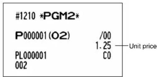 #1210 *PGM2* P000001(O2) /00 / 1.25 PL000001 C0 002 Unit price
