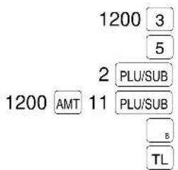 1200 3 5 2 PLU/SUB 1200 AMT 11 PLU/SUB B TL