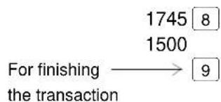 1745 8 1500 For finishing → 9 the transaction