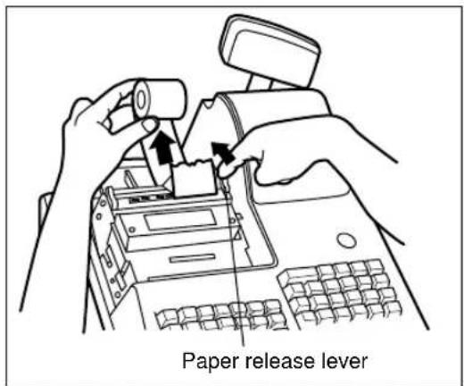 Paper release lever