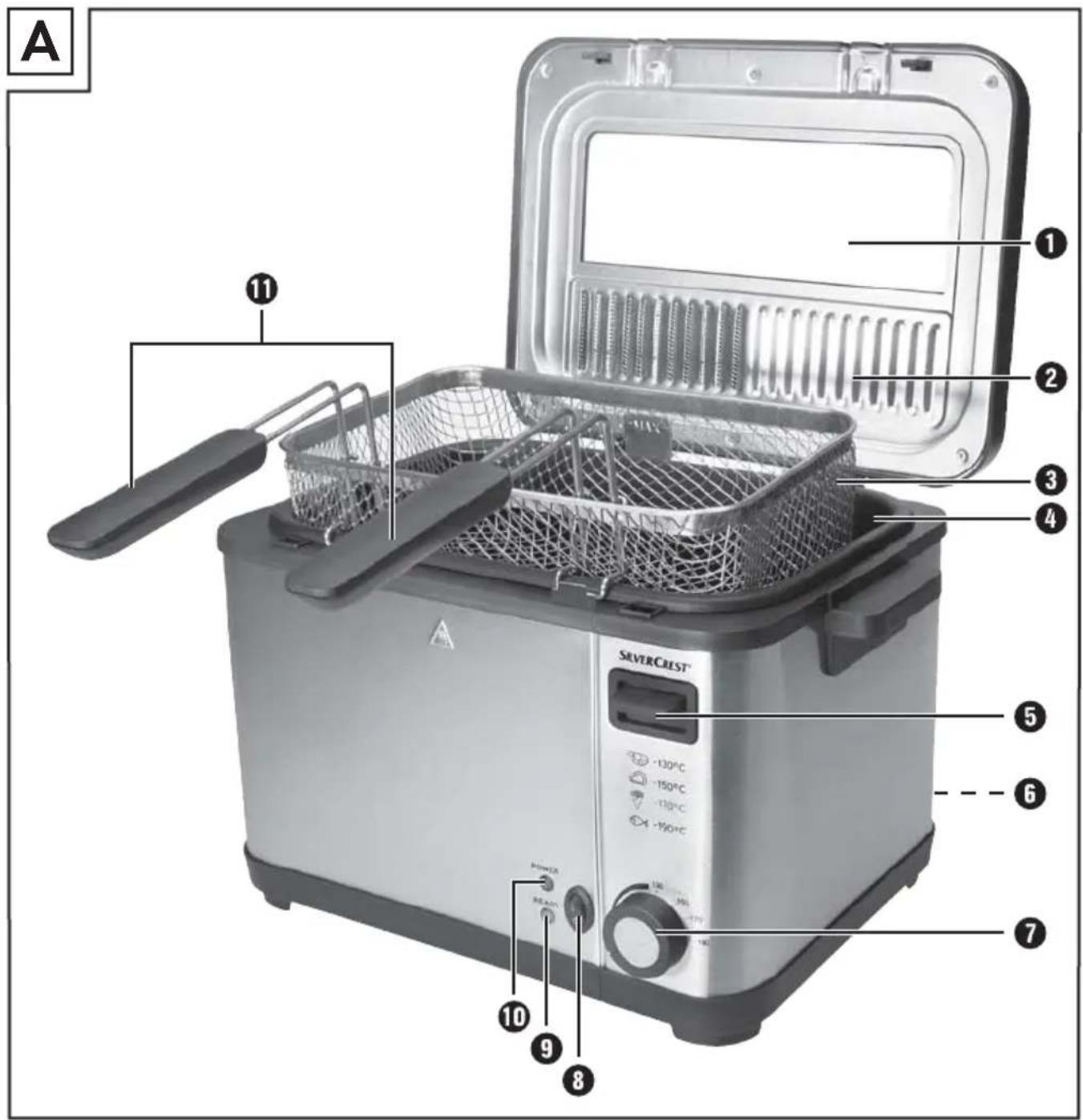 A 1 2 3 4 5 6 7 8 9 10 11 SILVERCREST® -130°C -150°C -170°C -190°C 130 150 170 180