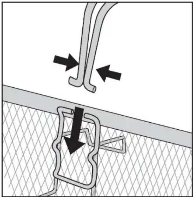 Diagram showing two mechanical components with arrows indicating direction of movement, no text or symbols present