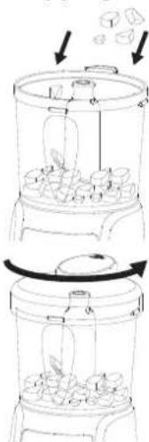 Diagram illustrating a food preparation process with labeled steps and ingredients
