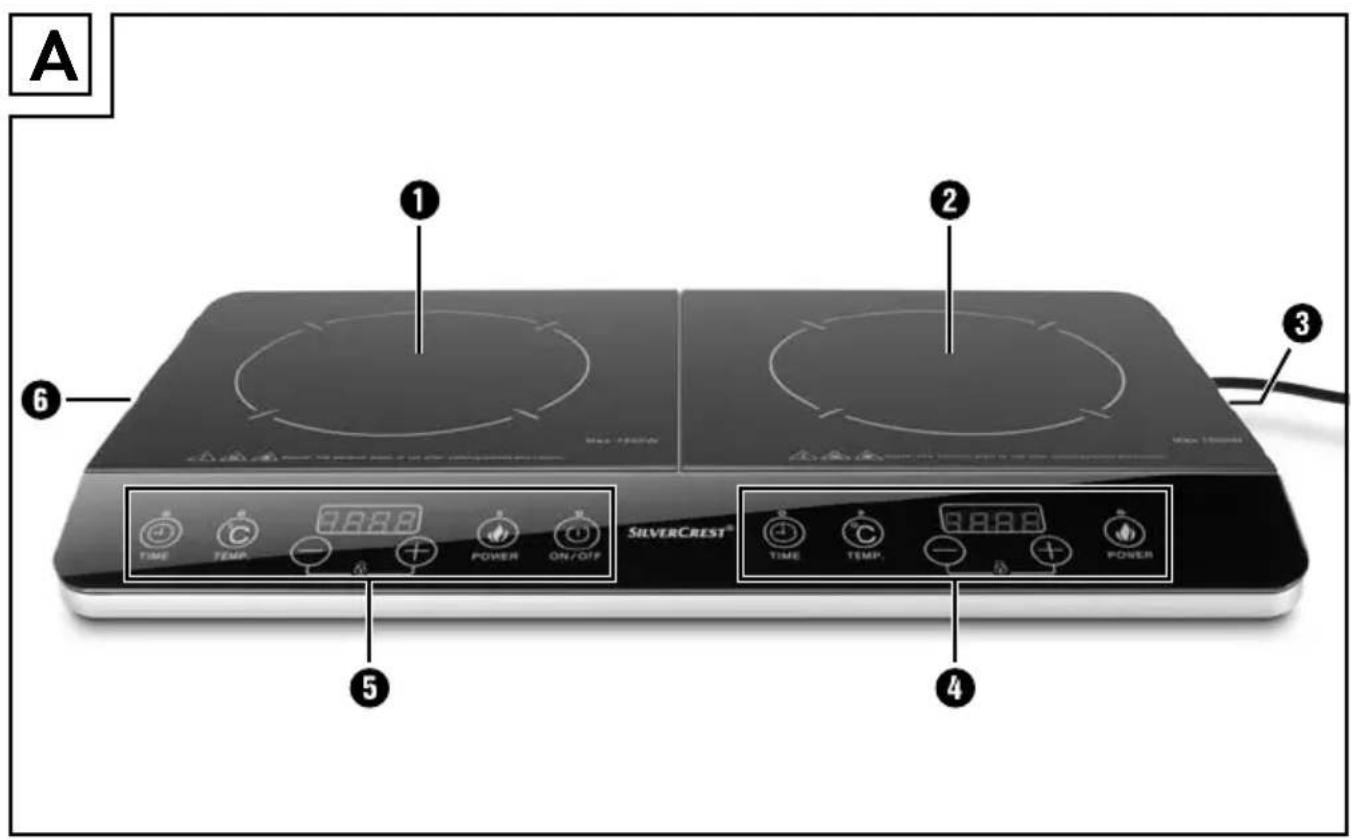 A 1 2 3 6 SILVERCREST® TIME TEMP. POWER ON/OTP 4 5