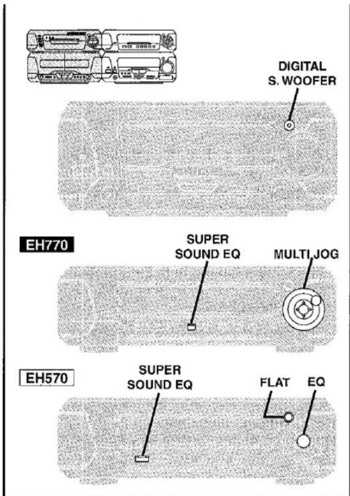 DIGITAL S. WOOFER EH770 SUPER SOUND EQ MULTI JOG EH570 SUPER SOUND EQ FLAT EQ
