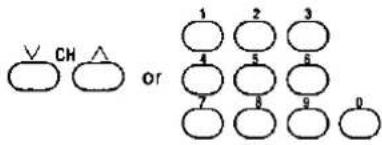 V CH △ or 1 2 3 4 5 6 7 8 9 0