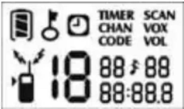 TIMER SCAN CHAN VOX CODE VOL 18 88:88 10 88:88.8