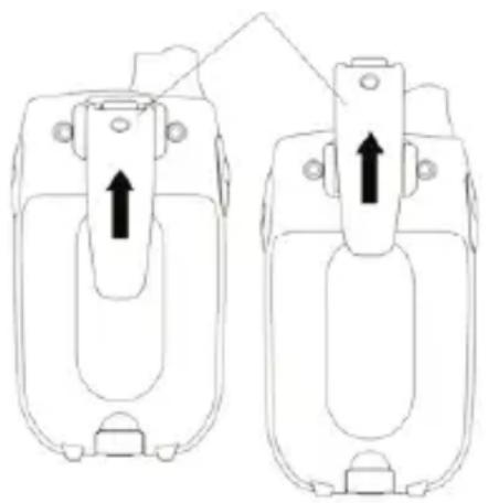 Diagram of two mechanical clamps with upward arrows indicating force or movement (no text or symbols)