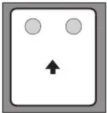 Simple diagram with two circles and an upward arrow inside a square frame (no text or symbols)