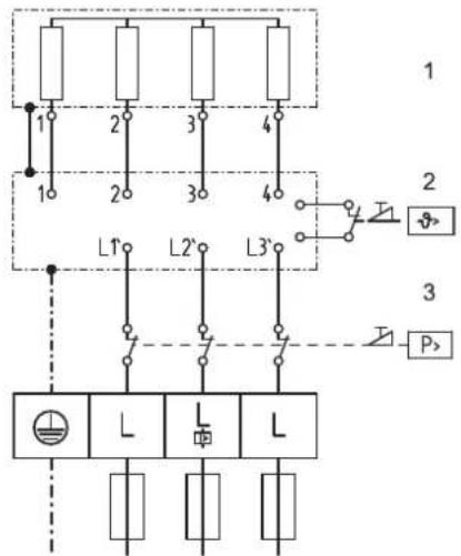 1 2 3 4 L1' L2' L3' P> 1 2 3 4