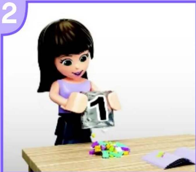 Illustration of a cartoon girl holding a numbered item with colorful blocks on a wooden table (no text or symbols)