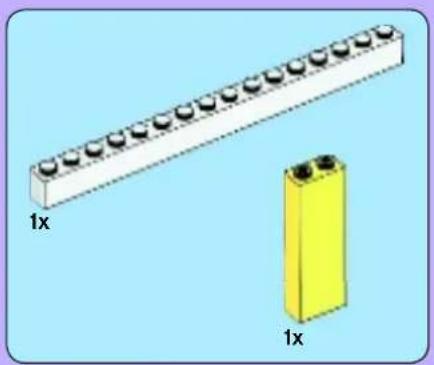 Illustration of a 1x series electronic component with two views: one showing a row of circular pins and one showing a yellow rectangular block (no text or symbols)
