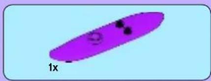 Purple oval-shaped biological cell with two dark internal structures, labeled '1x' at bottom left (no other text or symbols)
