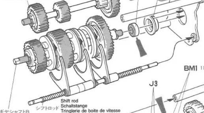 ギヤシャフトB シフトロッド Shift rod Schaltstange Tringlerie de boite de vitesse J3 BMI 11