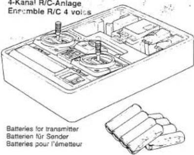 4-Kanar H/C-Anlage Ensemble R/C 4 volts Batteries for transmitter Batterien für Sender Batteries pour l'émetteur