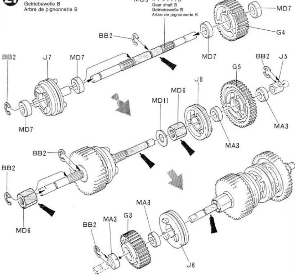 Getriebewelle B Arbre de pignonnerie B Gear shaft B Getriebewelle B Arbre de pignonnerie B MD7 G4 BB2 J7 MD7 MD7 G5 BB2 J5 MD11 J8 MA3 BB2 BB2 MD6 MD6 MA3 BB2 MA3 G3 J6