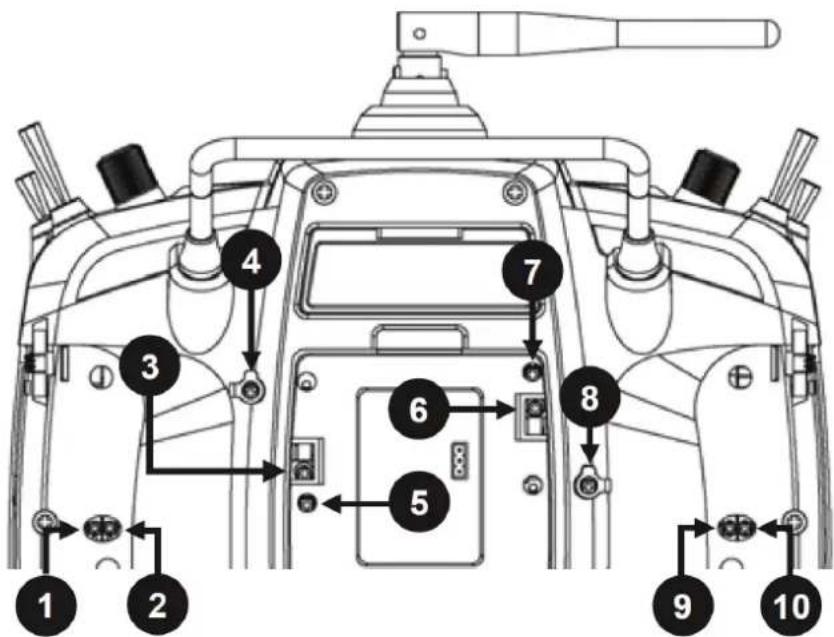 Diagram of a vehicle front panel with numbered components for identification and assembly reference.