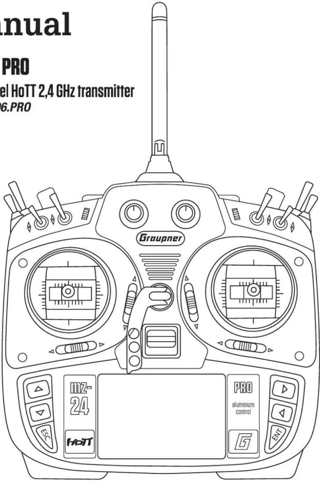 annual PRO el HoTT 2,4 GHz transmitter 6.PRO Graupner mz- 24 ESC HOT PRO aluminium control ENT