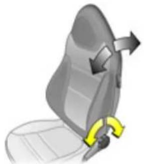 3D illustration of a car seat with directional arrows indicating motion (no text or symbols)