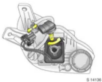 Mechanical assembly diagram showing internal components like gears and springs (no text or labels)