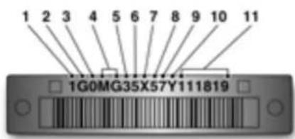 1 2 3 4 5 6 7 8 9 10 11 1G0MG35X57Y111819