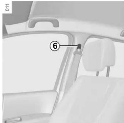 Interior view of a car showing the seat, side mirror, and seatbelt (no text or symbols visible)