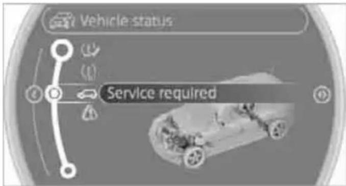Vehicle status Service required