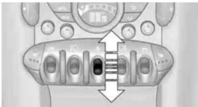 Top-down view of a vehicle's front dashboard and air vent system (no text or symbols visible)