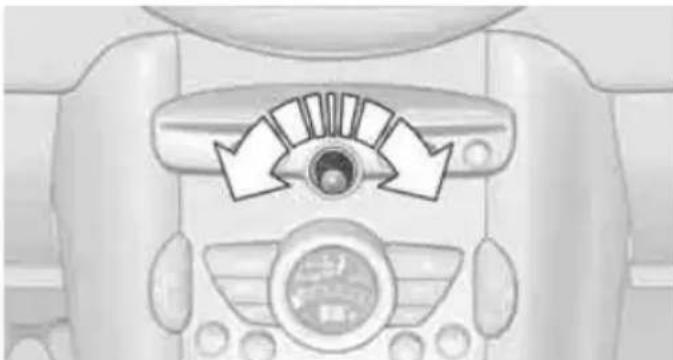 Top-down view of a car dashboard with directional arrows indicating airflow or movement (no text or symbols)