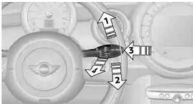 Diagram showing a mechanical component with numbered parts and directional arrows indicating motion or assembly.