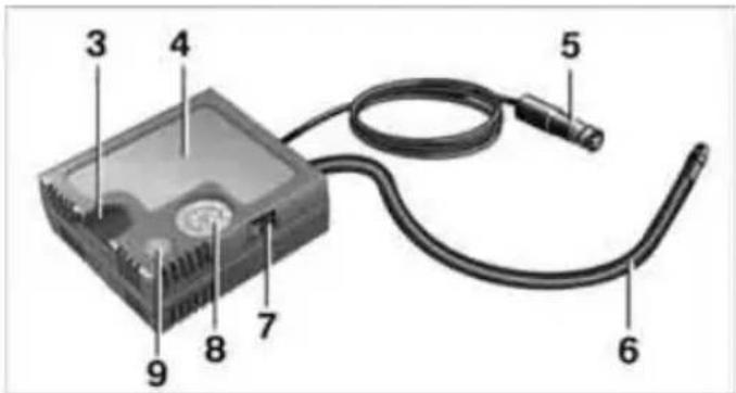 Diagram of a computer drive with numbered components labeled 1 through 9