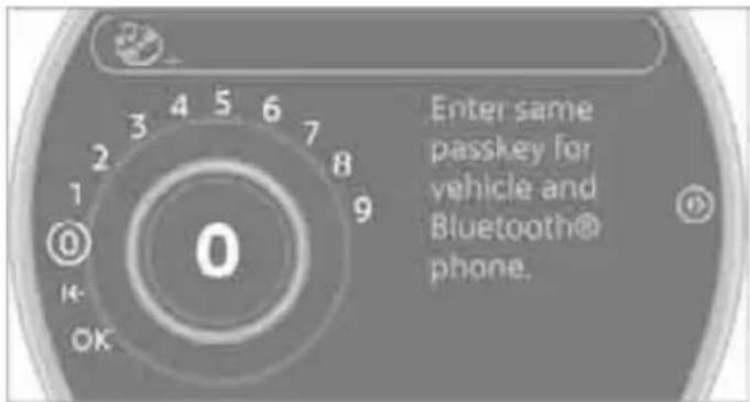 Enter same passkey for vehicle and Bluetooth® phone.