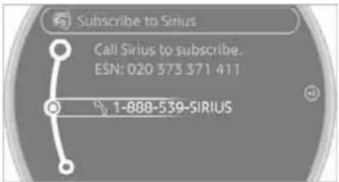 Subscribe to Sirius Call Sirius to subscribe. ESN: 020 373 371 411 1-888-539-SIRIUS