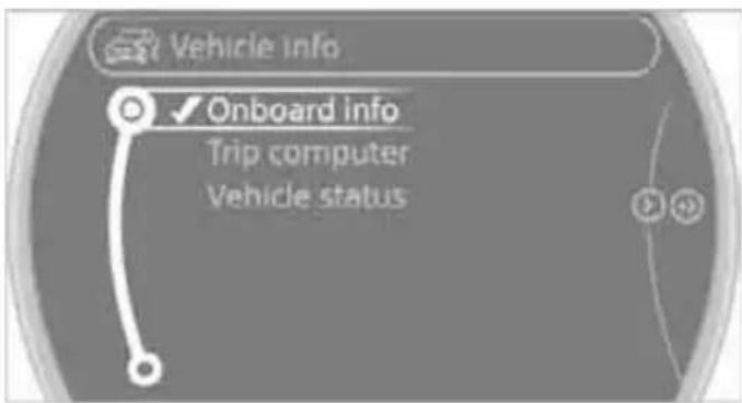 Vehicle info ✓ Onboard info Trip computer Vehicle status