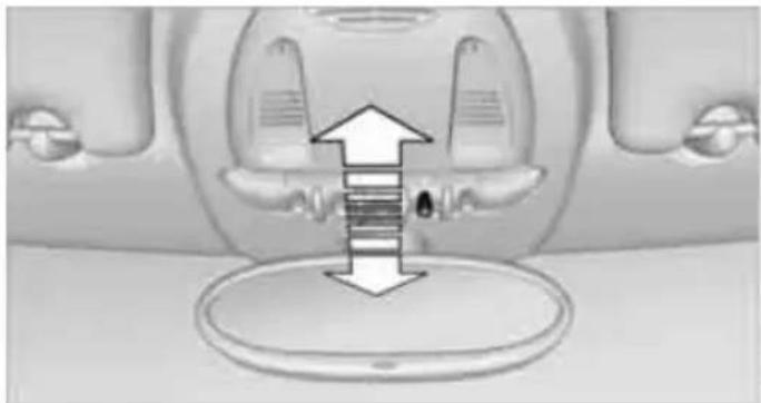 Diagram of a vehicle interior showing a seatbelt with an upward arrow and a down arrow, no text or symbols present.