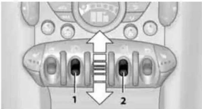 Diagram of an aircraft intake system with labeled components and directional arrows indicating flow or movement.
