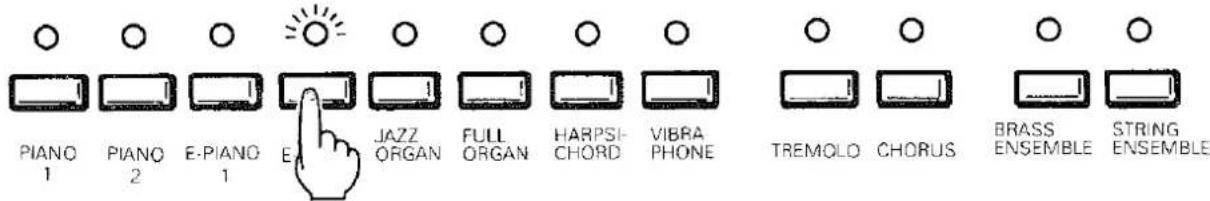 PIANO 1 PIANO 2 E-PIANO 1 E JAZZ ORGAN FULL ORGAN HARPSI- CHORD VIBRA PHONE TREMOLO CHORUS BRASS ENSEMBLE STRING ENSEMBLE