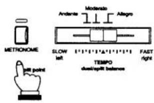 METRONOME Pill point Andante Moderate Allegro SLOW left TEMPO dose/split balance FAST right