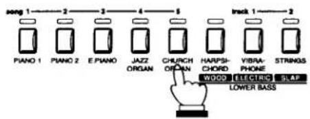 song 1 Piano 1 Piano 2 E PIANO JAZZ ORGAN CHURCH ORGAN HARPSI-CHORD VIBRA-PHONE STRINGS WOOD ELECTRIC SLAP LOWER BASS