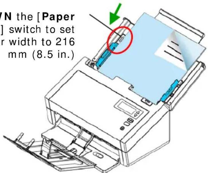 N the [Paper ] switch to set r width to 216 mm (8.5 in.)